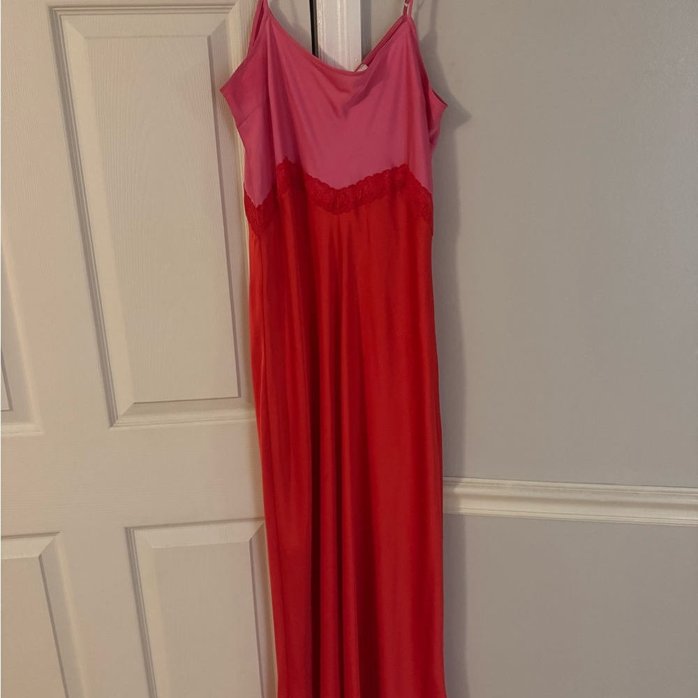 Gianni Bini Pink and Red Maxi Dress